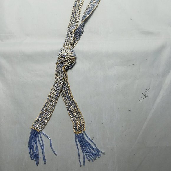 Macy's lavender seed bead with tassel scarf necklace - Picture 7 of 10